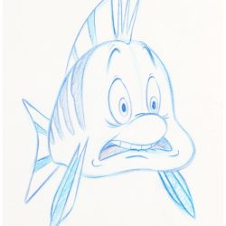 Flounder Fish Drawing Art