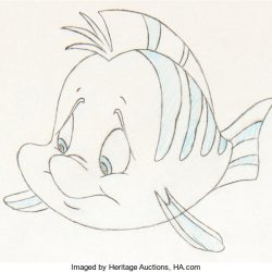 Flounder Fish Drawing Artistic Sketching