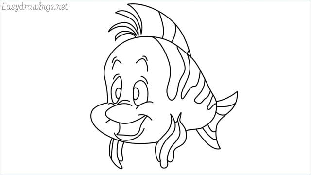 Flounder Fish Drawing Modern Sketch