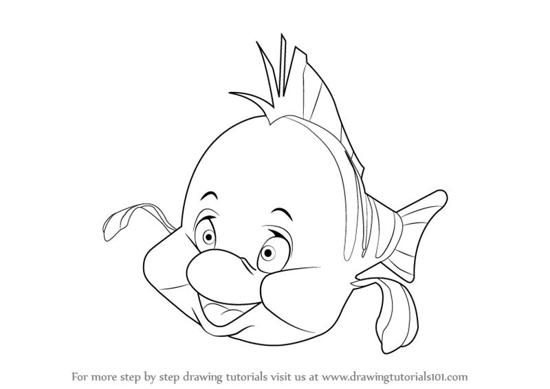 Flounder Fish Drawing