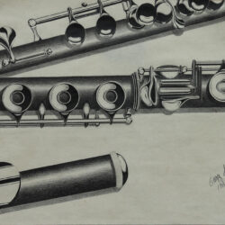 Flute Drawing Realistic Sketch