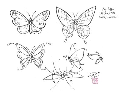 Flying Butterfly, Graceful Flight, Nature’s Beauty, Colorful Wings, Serene Dance Drawing