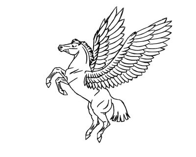 Flying Horse, Enchanted Flight, Majestic Journey, Soaring Dreams, Fantasy Adventure Drawing