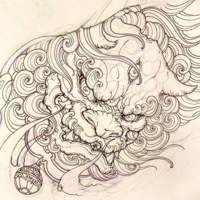 Foo Dog, Mythical, Statues, Guardian, Symbolism Drawing