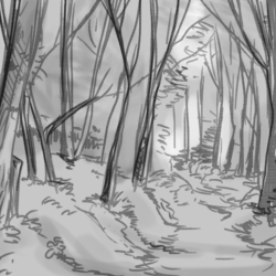 Forest Drawing Hand Drawn