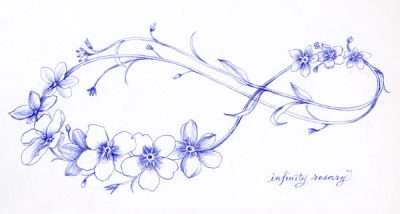 Forget Me Not, Time, Love, Nostalgia, Remembrance Drawing