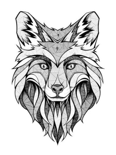 Fox Face, Furry Features, Wild Expression, Animal Mask, Nature Inspired Drawing