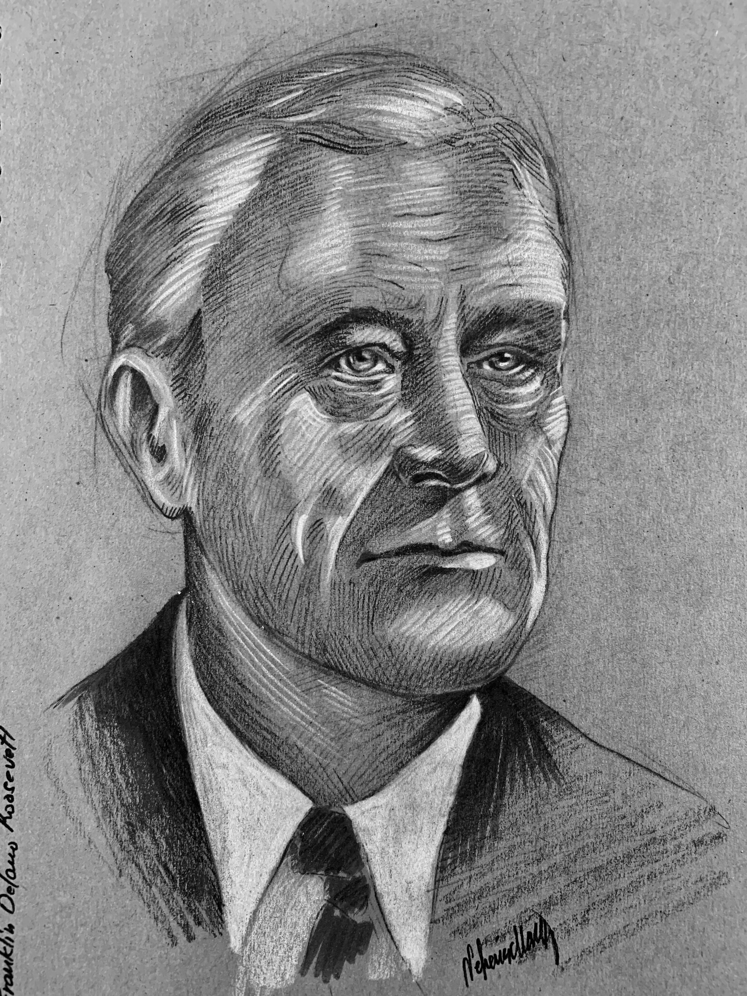 Franklin D Roosevelt Drawing Sketch