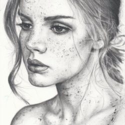 Freckles Drawing Realistic Sketch