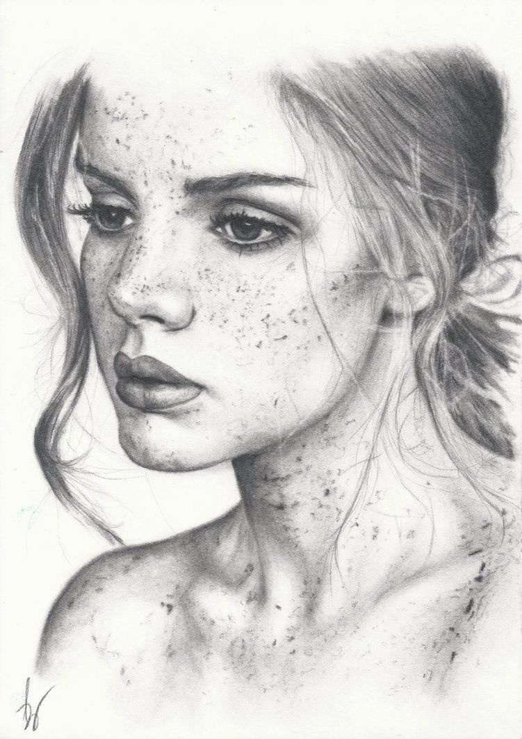 Freckles Drawing Realistic Sketch