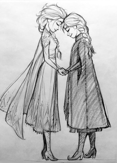 Frozen 2, Sisterhood, Adventure, Magic, Self-Discovery Drawing