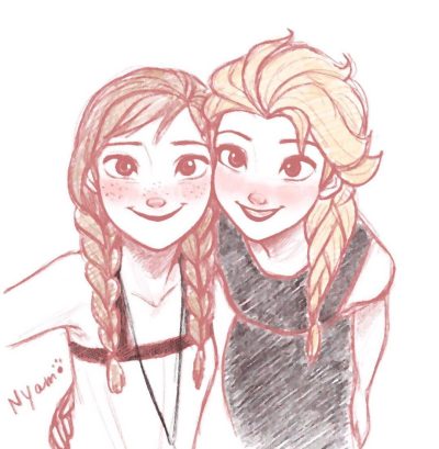 Frozen Elsa And Anna, Ice Magic, Arendelle Adventures, Enchanted Journey, Sisterly Bond Drawing