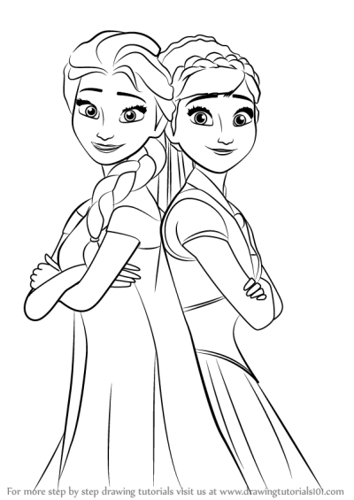 Frozen Elsa And Anna, Ice Magic, Arendelle Adventures, Enchanted Journey, Sisterly Bond Drawing