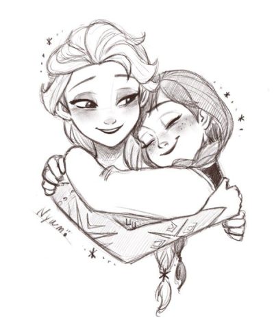 Frozen Elsa And Anna, Ice Magic, Arendelle Adventures, Enchanted Journey, Sisterly Bond Drawing