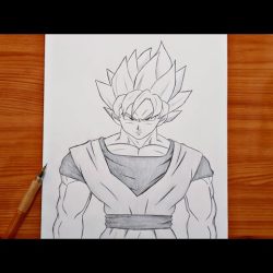 Full Body Goku Drawing Hand drawn Sketch