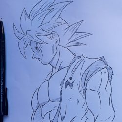 Full Body Goku Drawing Stunning Sketch