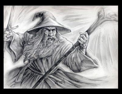 Gandalf, Wizard, Magic, Fellowship, Middle-Earth Drawing