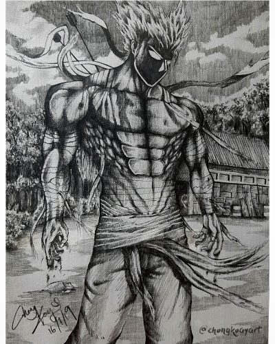 Garou, Darkness, Monster, Chaos, Hunter Drawing