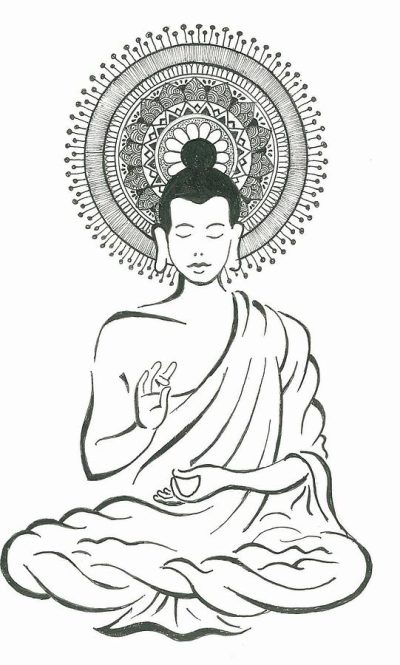 Buddha, Compassion, Enlightenment, Serenity, Mindfulness Drawing