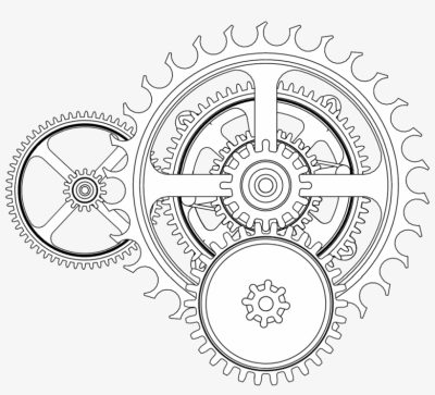 Gears, Machinery, Cogs, Components, Mechanisms Drawing