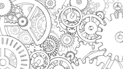 Gears, Cogs, Rotors, Components, Mechanisms Drawing