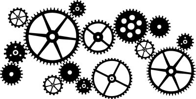 Gears, Dynamics, Motion, Mechanics, Rotation Drawing