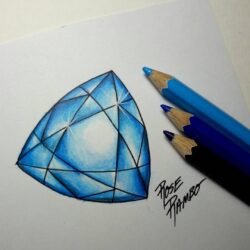 Gem Drawing Detailed Sketch