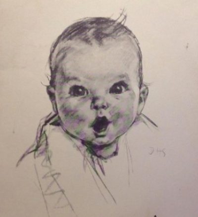 Gerber Baby, Cherished Brand, Iconic Infant, Timeless Image, Classic Logo Drawing