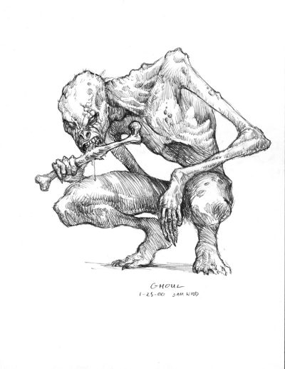 Ghoul, Haunting, Horror, Undead, Supernatural Drawing