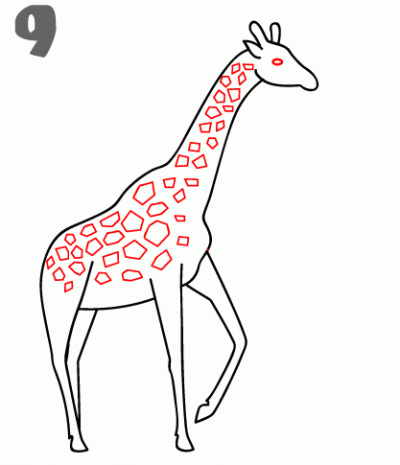 Giraffe, Long Neck, Tall, Herbivore, Africa Drawing