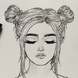 Girl Eyes Drawing Sketch