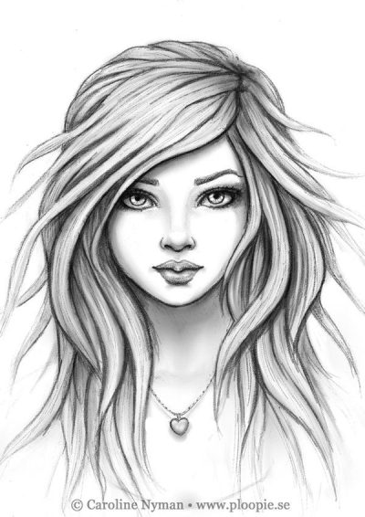 Girl Face, Beauty, Expression, Portrait, Emotion Drawing