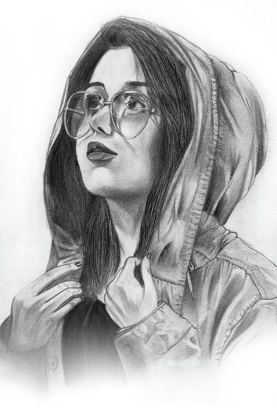 Girl Sketch, Visual Expression, Female Portrait, Artistic Representation, Creative Illustration Drawing