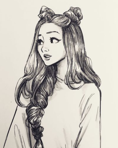 Girl Sketch, Portrait, Imagination, Artistic, Creative Drawing