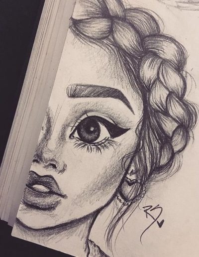 Girl Sketch, Creative Art, Unique Representation, Female Portrait, Artistic Expression Drawing