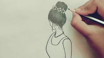 Girl Sketch, Artistic Expression, Creative Illustration, Feminine Portrait, Visual Inspiration Drawing