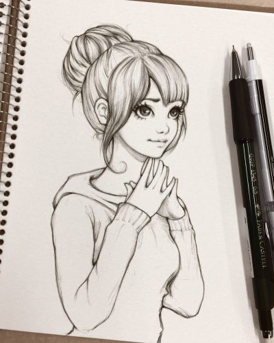 Girl Sketch, Expression, Creative, Inspiration, Art Drawing