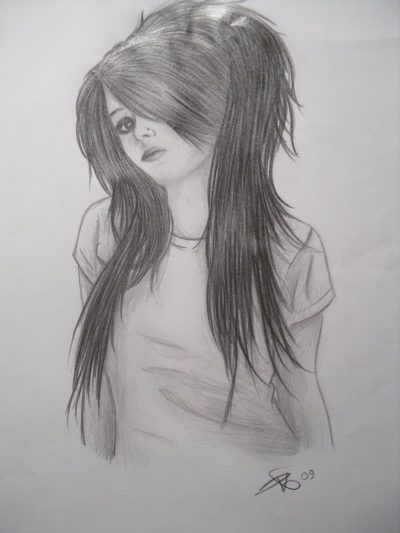 Girl Sketch, Portrait, Imagination, Artistic, Creative Drawing