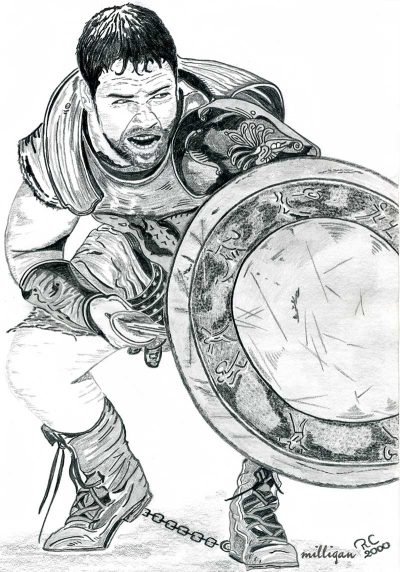 Gladiator, Revenge, Freedom, Betrayal, Honor Drawing