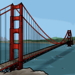 Golden Gate Bridge Drawing