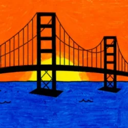 Golden Gate Bridge Drawing Artistic Sketching