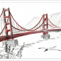 Golden Gate Bridge Drawing Fine Art