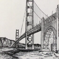 Golden Gate Bridge Drawing Intricate Artwork