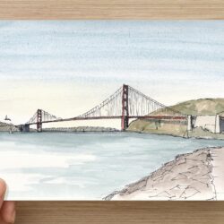 Golden Gate Bridge Drawing Realistic Sketch