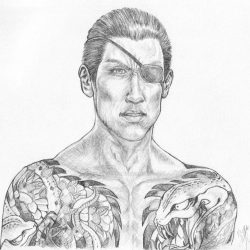 Goro Majima Drawing Hand drawn