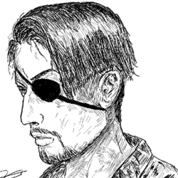 Goro Majima Drawing Intricate Artwork