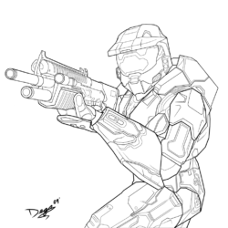 Halo Drawing Detailed Sketch