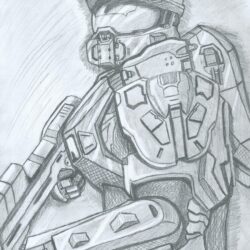 Halo Drawing Realistic Sketch