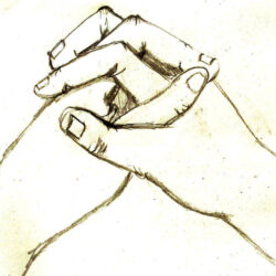 Hand Holding Something Drawing Detailed Sketch