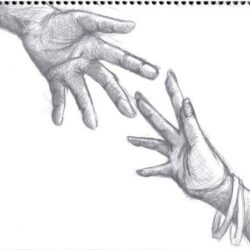 Hand Reaching Out Drawing